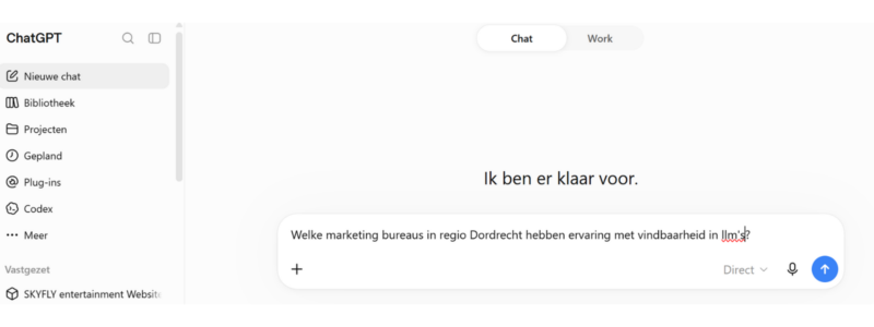 Voorbeeld zichtbaarheid in chatgpt handmatig testen